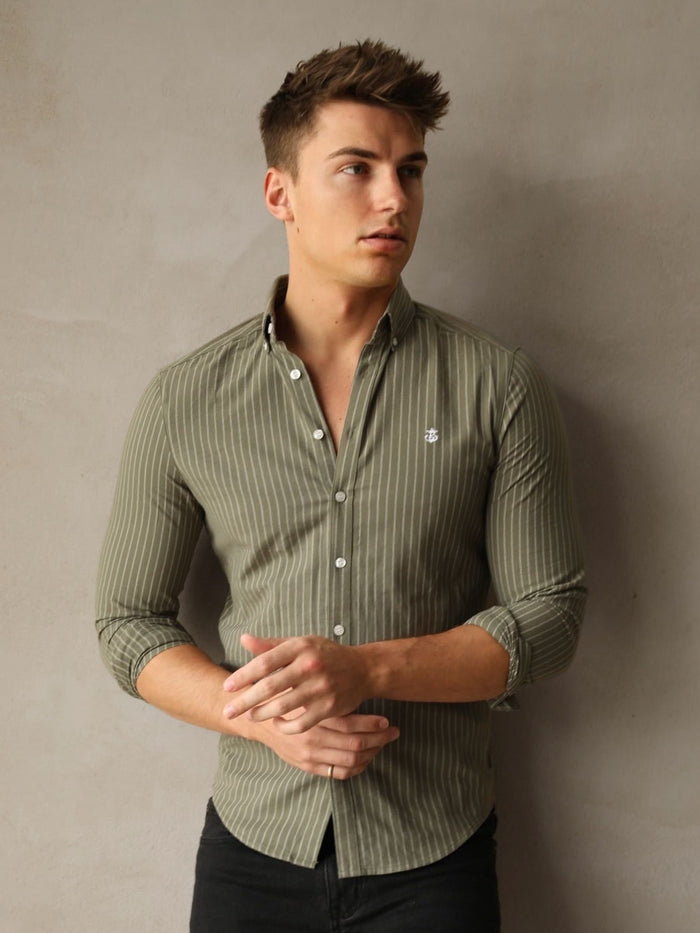 Modena Stripe Shirt - Khaki