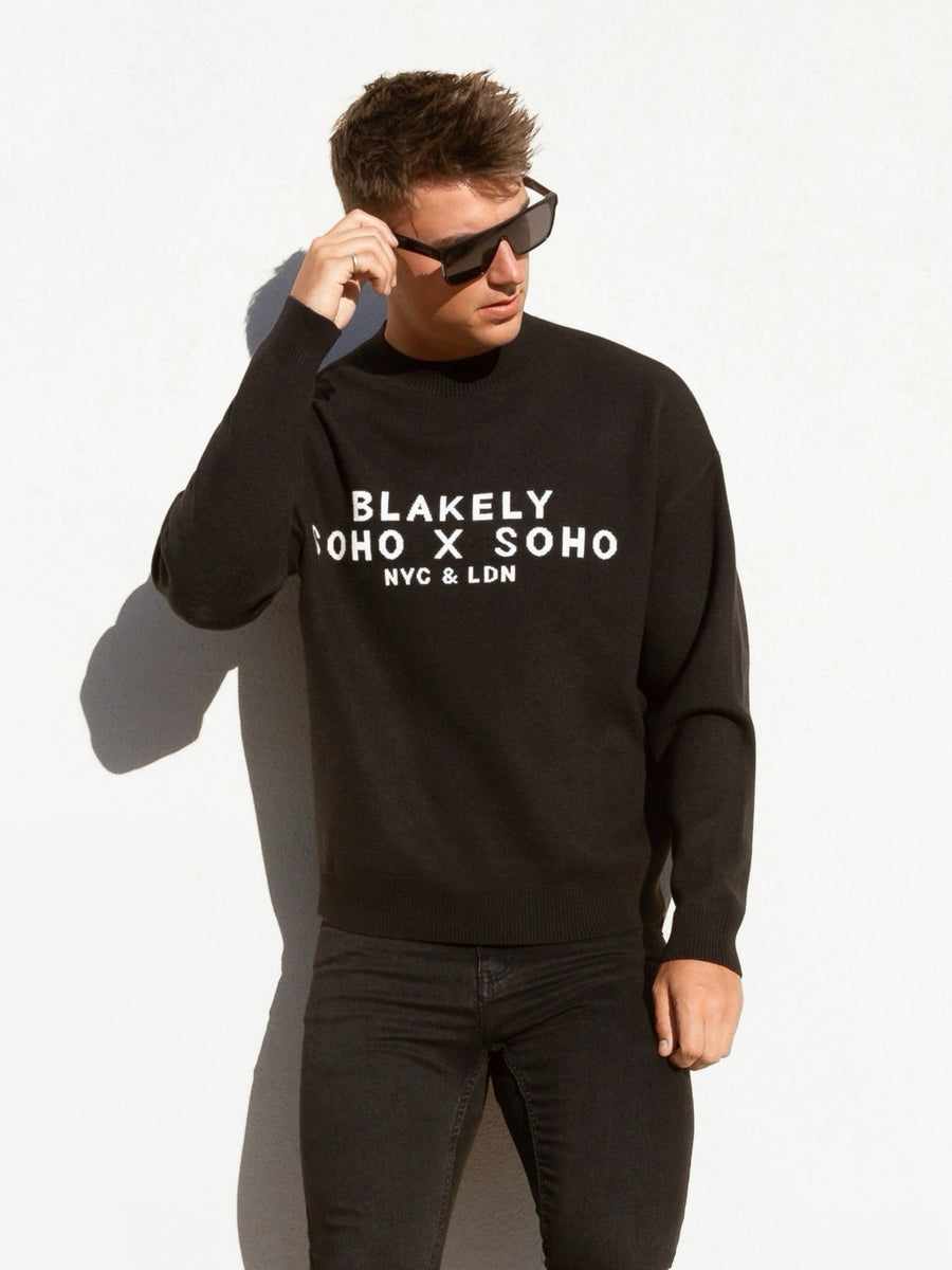 Soho Relaxed Knitted Jumper - Black