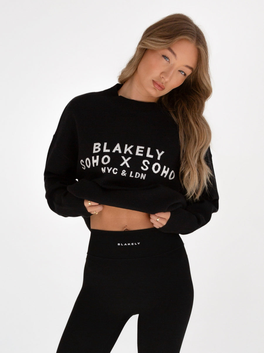 Soho Oversized Knitted Jumper - Black