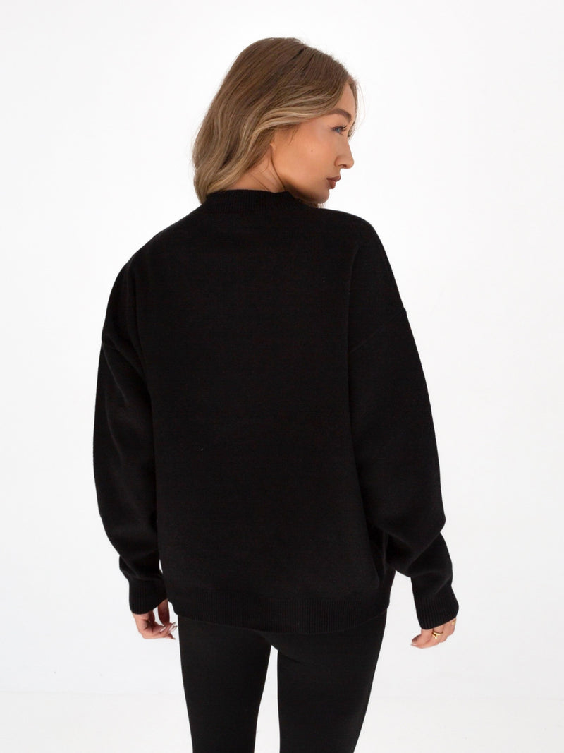 Soho Oversized Knitted Jumper - Black