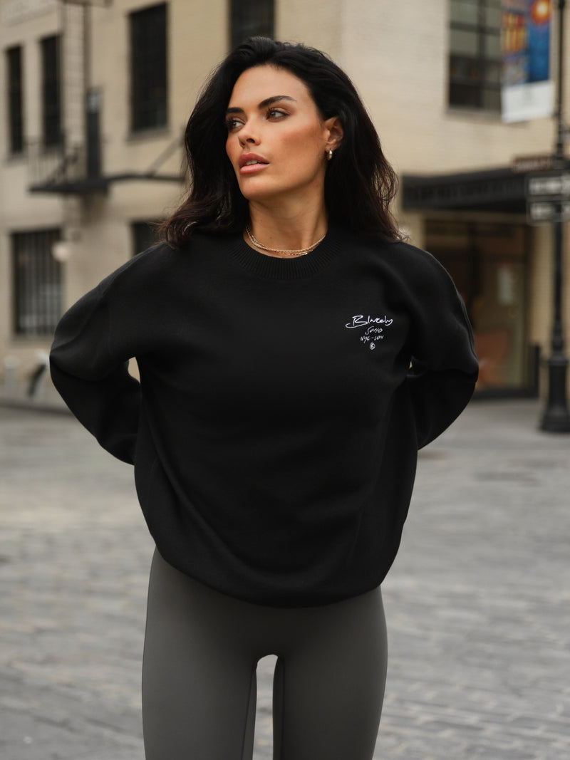 Soho Script Knitted Jumper - Black