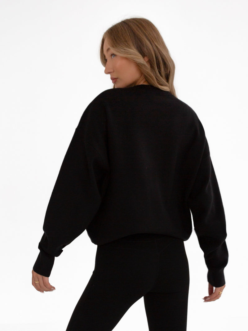 Soho Script Knitted Jumper - Black