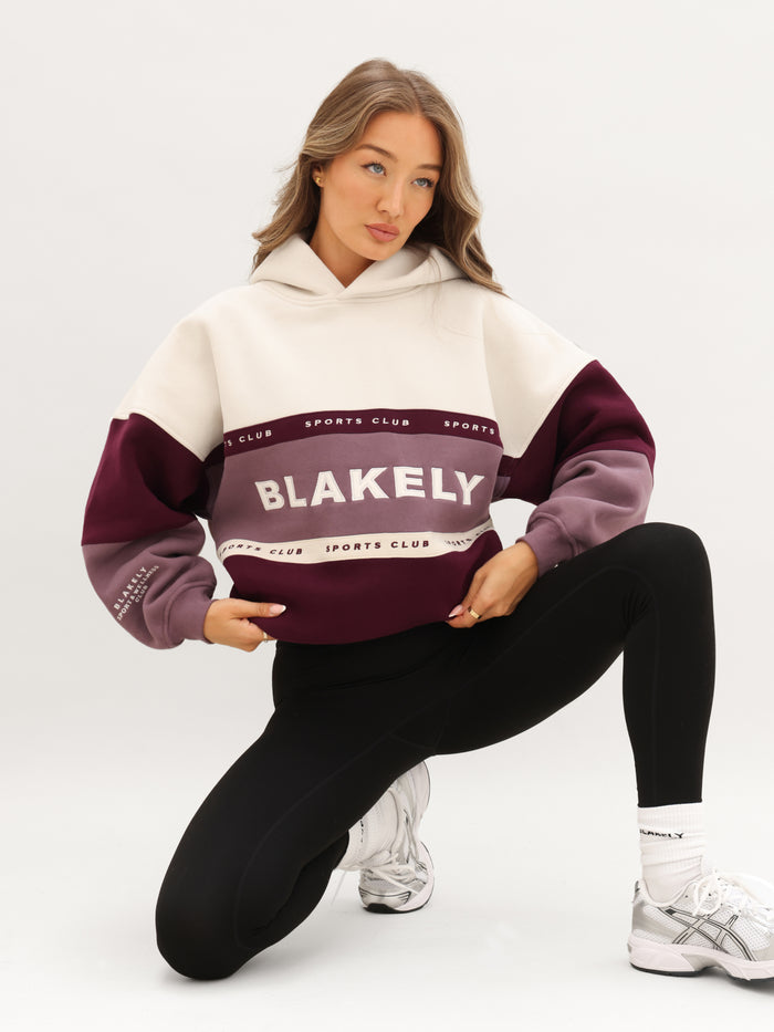Alpine Oversized Hoodie - Cerise noire & Prune Délavée