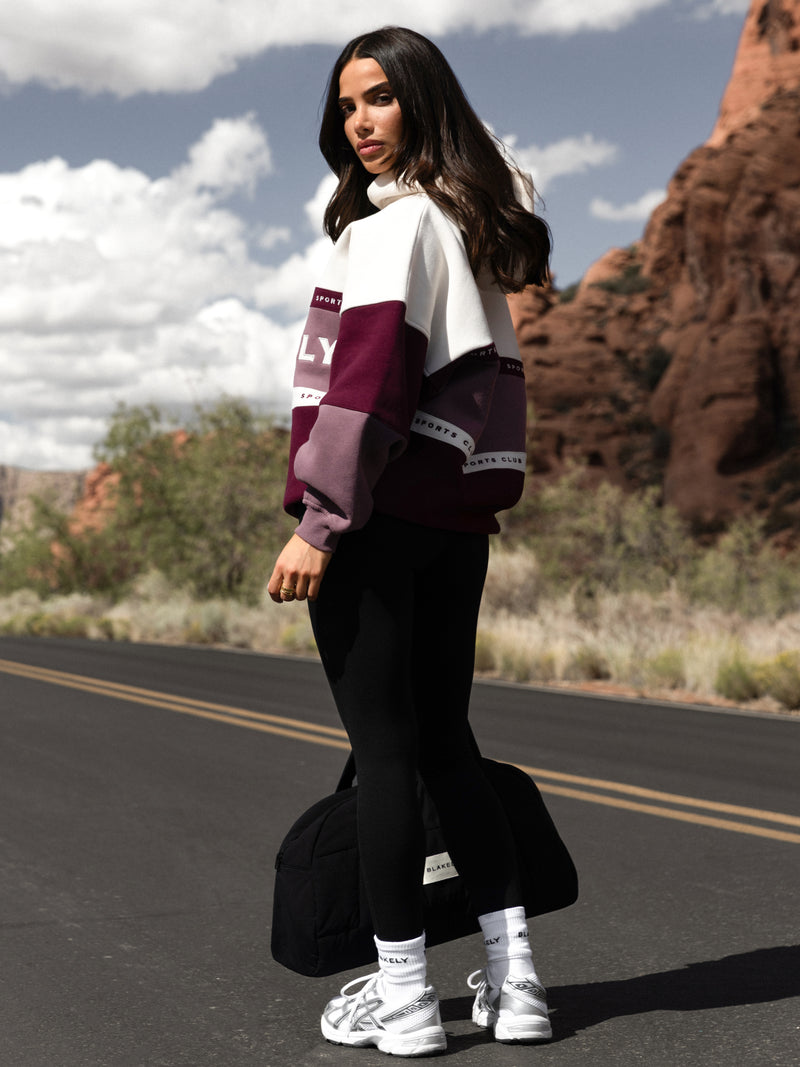 Alpine Oversized Hoodie - Cerise noire & Prune Délavée