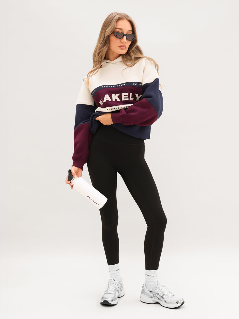 Alpine Oversized Hoodie - Marine foncé & cerise noire