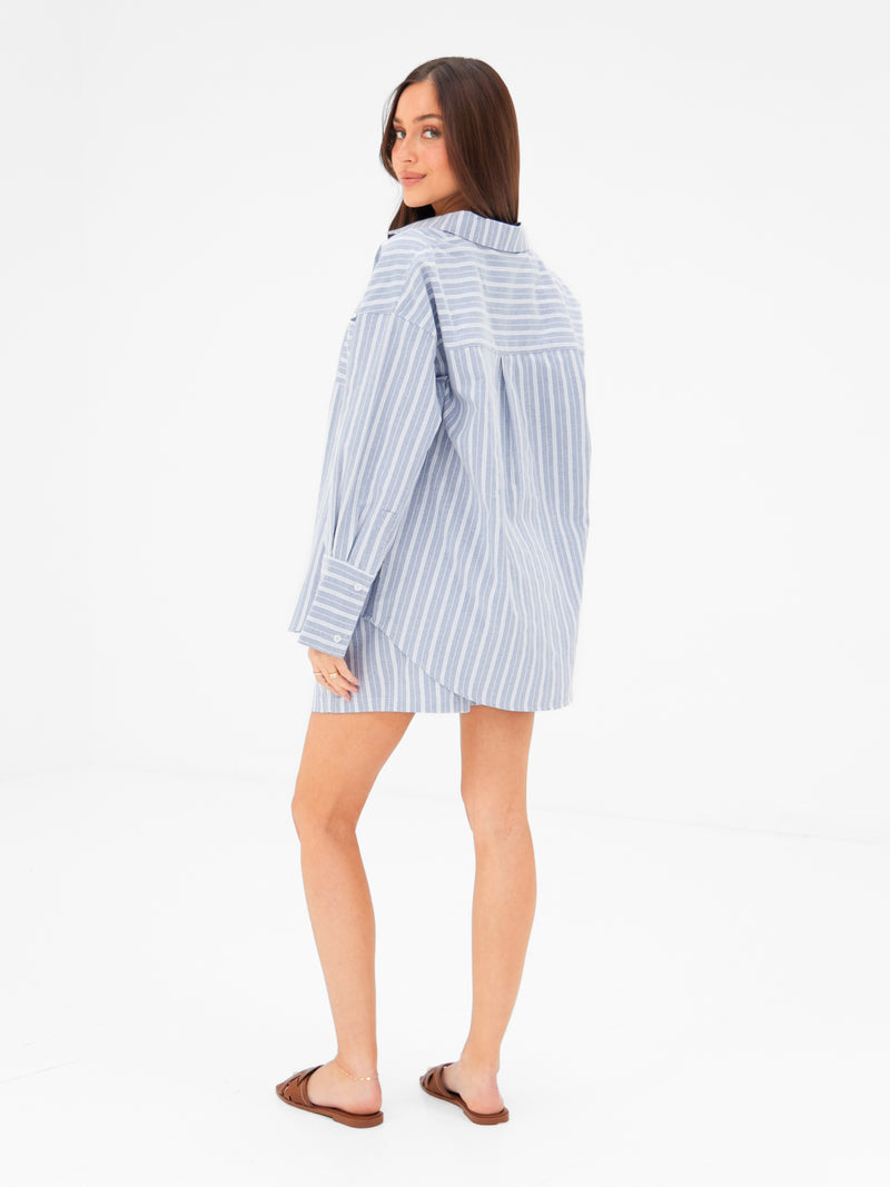 Elena Stripe Shirt - Blau