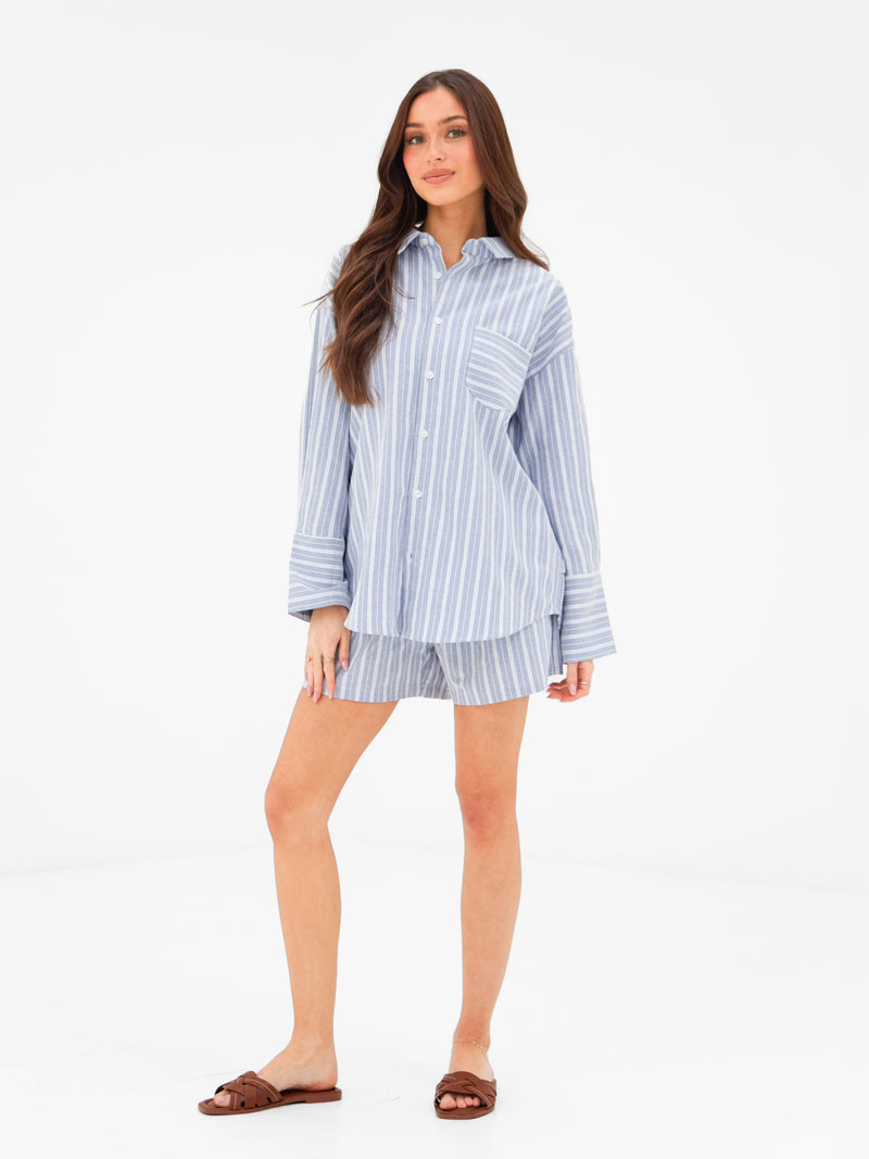 Elena Stripe Shirt - Blau