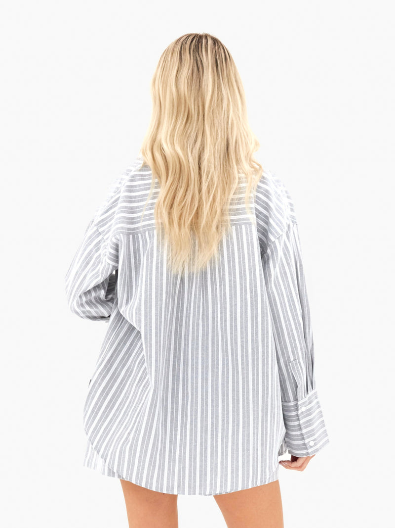 Elena Stripe Shirt - Grey
