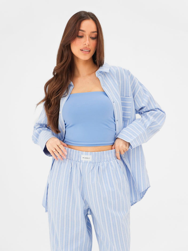 Elena Stripe Shirt - Light Blue