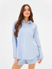 Elena Stripe Shirt - Light Blue