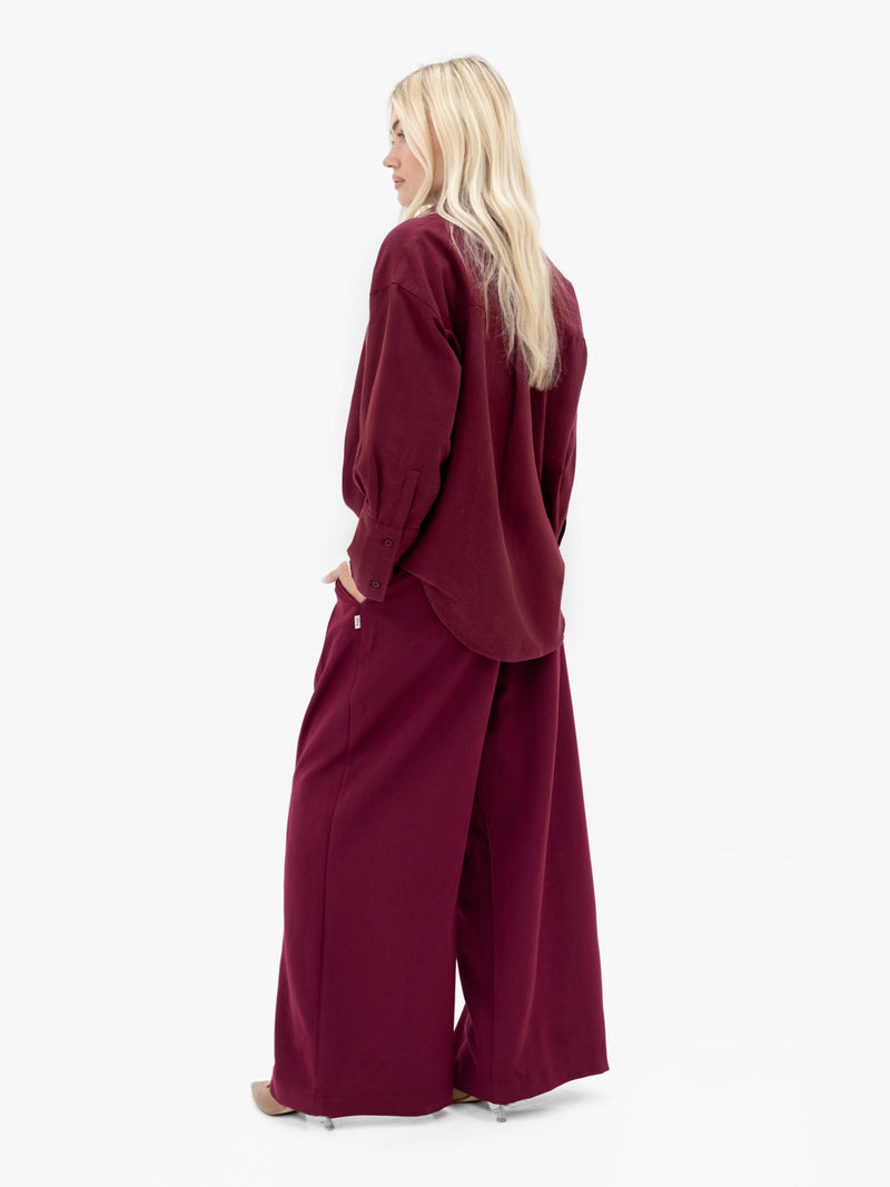 Sabrina Oversized Shirt - Burgund