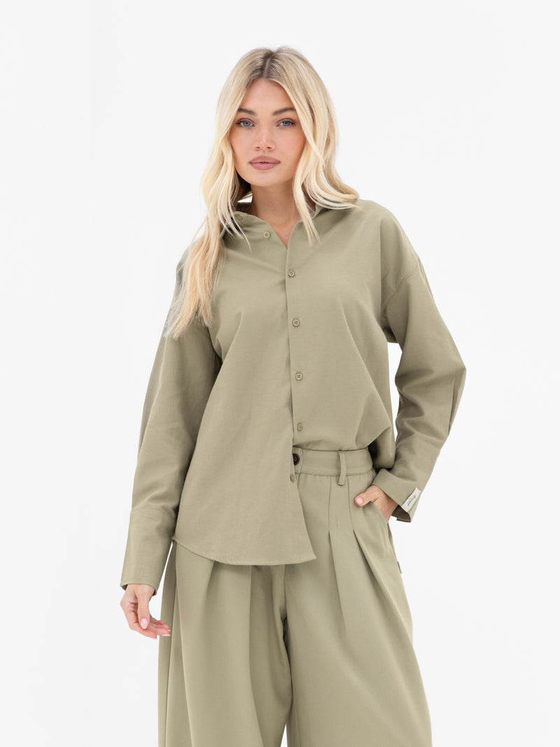 Sabrina Oversized Shirt - Warmes Olivenöl