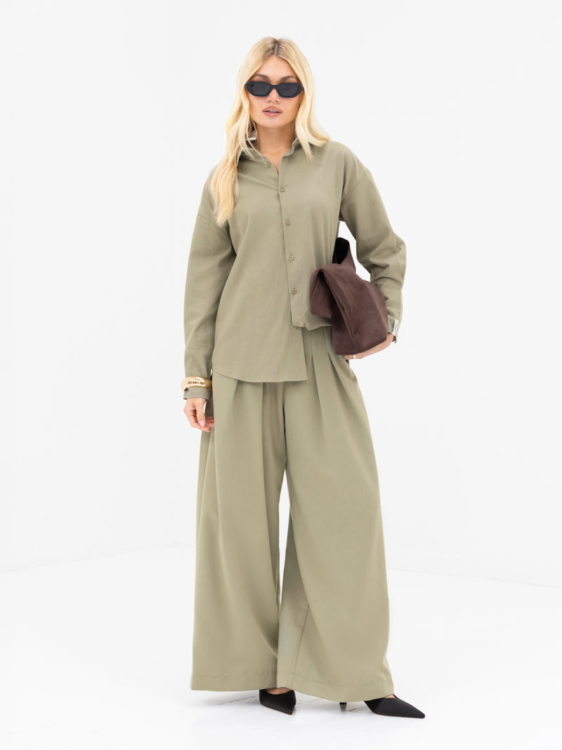 Sabrina Oversized Shirt - Warmes Olivenöl