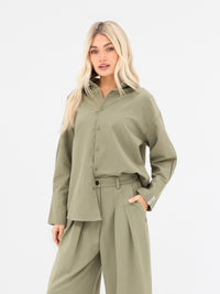 Sabrina Oversized Shirt - Warmes Olivenöl