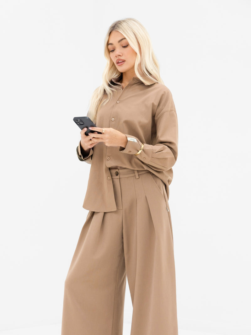 Sabrina Oversized Shirt - Tan