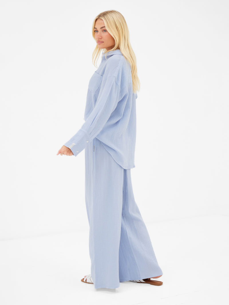 Mila Oversized Shirt - Summer Blue