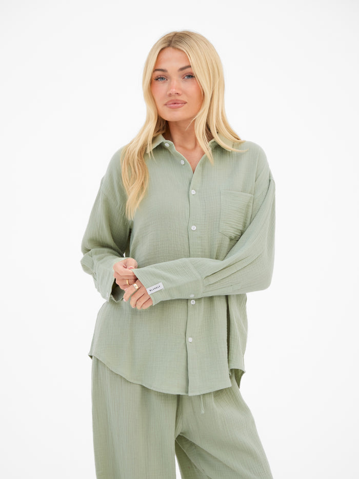 Mila Oversized Shirt - Soft Sage
