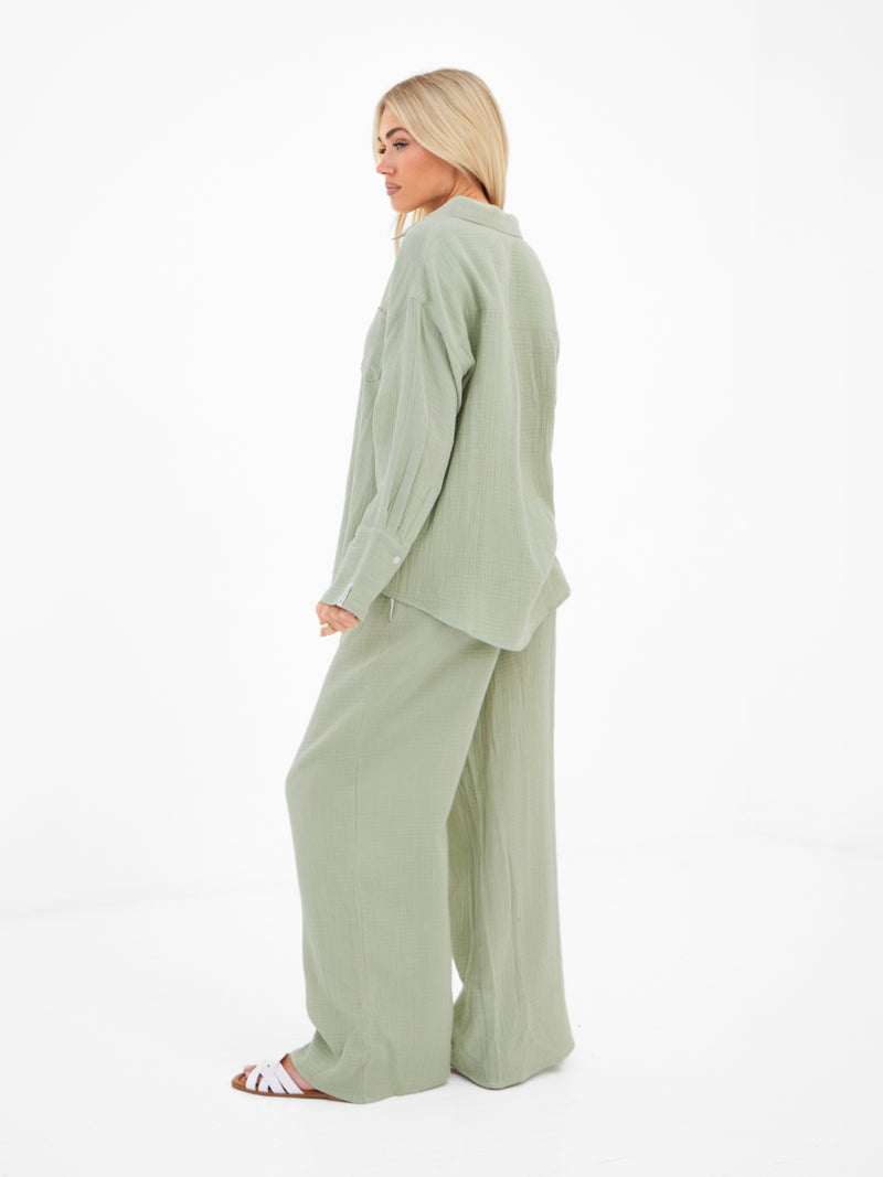 Mila Oversized Shirt - Soft Sage
