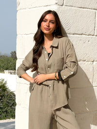 Mila Oversized Shirt -Taupe