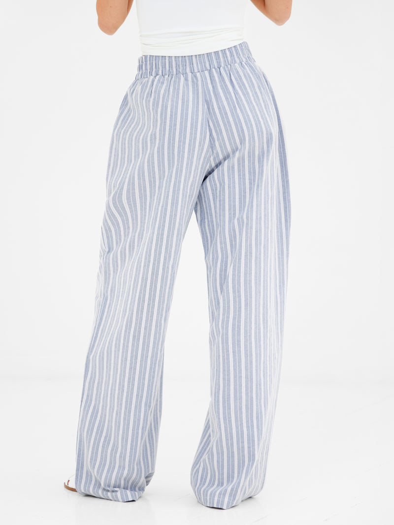 Elena Stripe Trousers - Blue