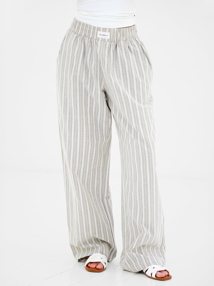 Elena Stripe Trousers - Light Brown