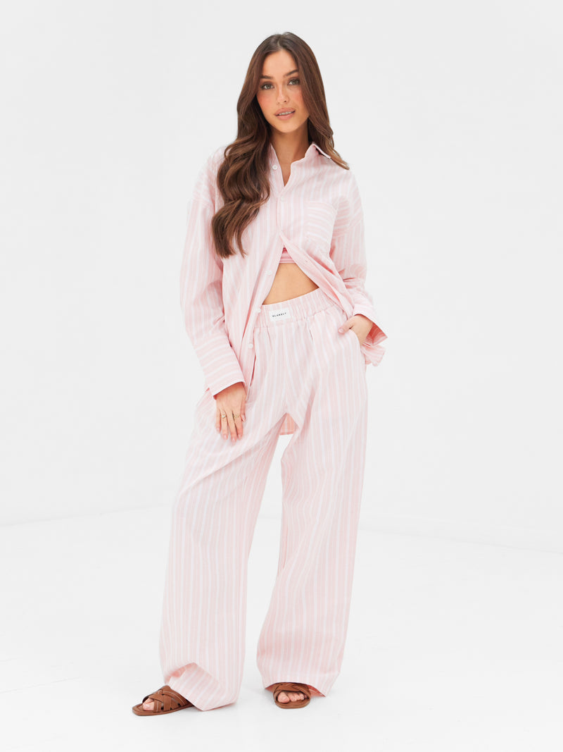 Elena Stripe Trousers - Hellrosa