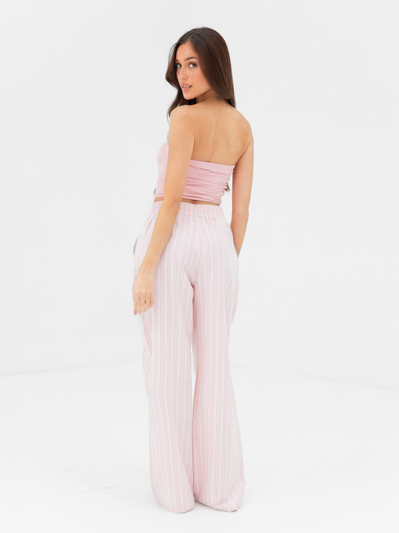 Elena Stripe Trousers - Hellrosa