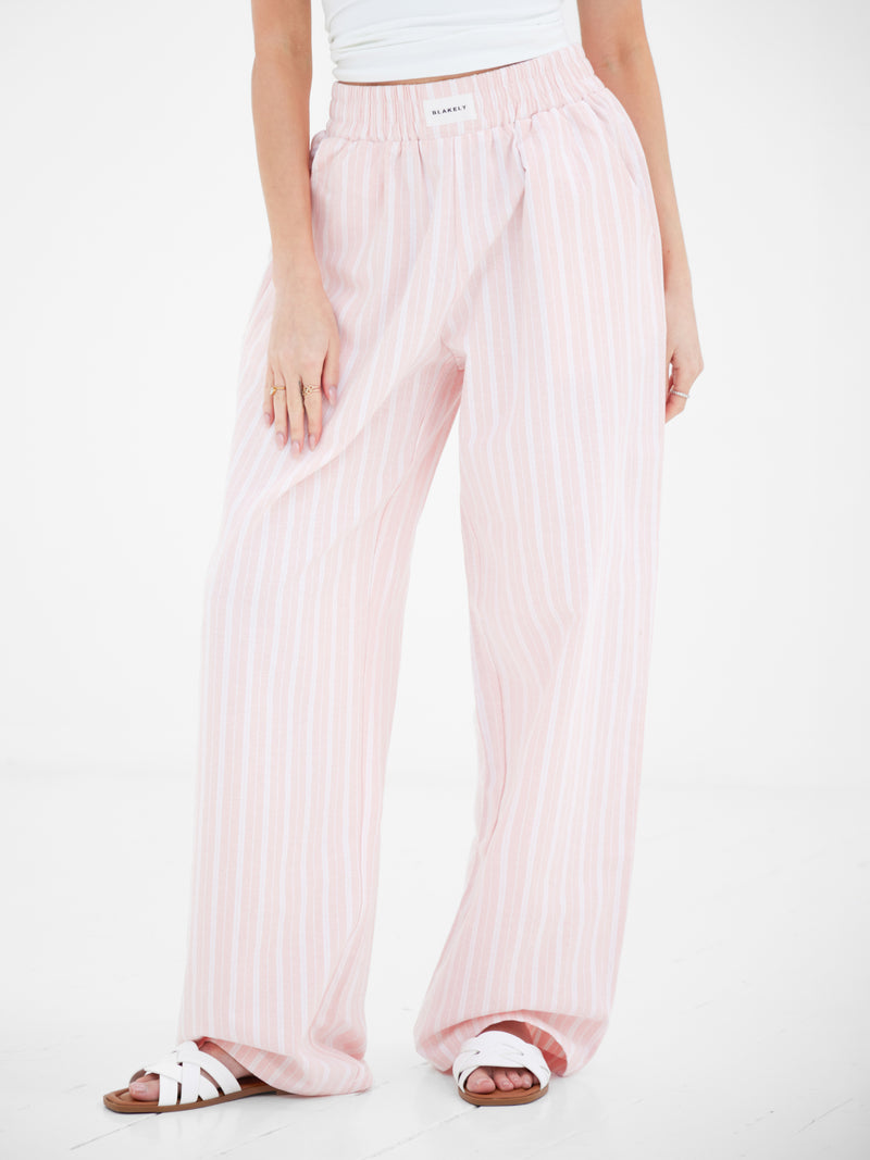 Elena Stripe Trousers - Hellrosa