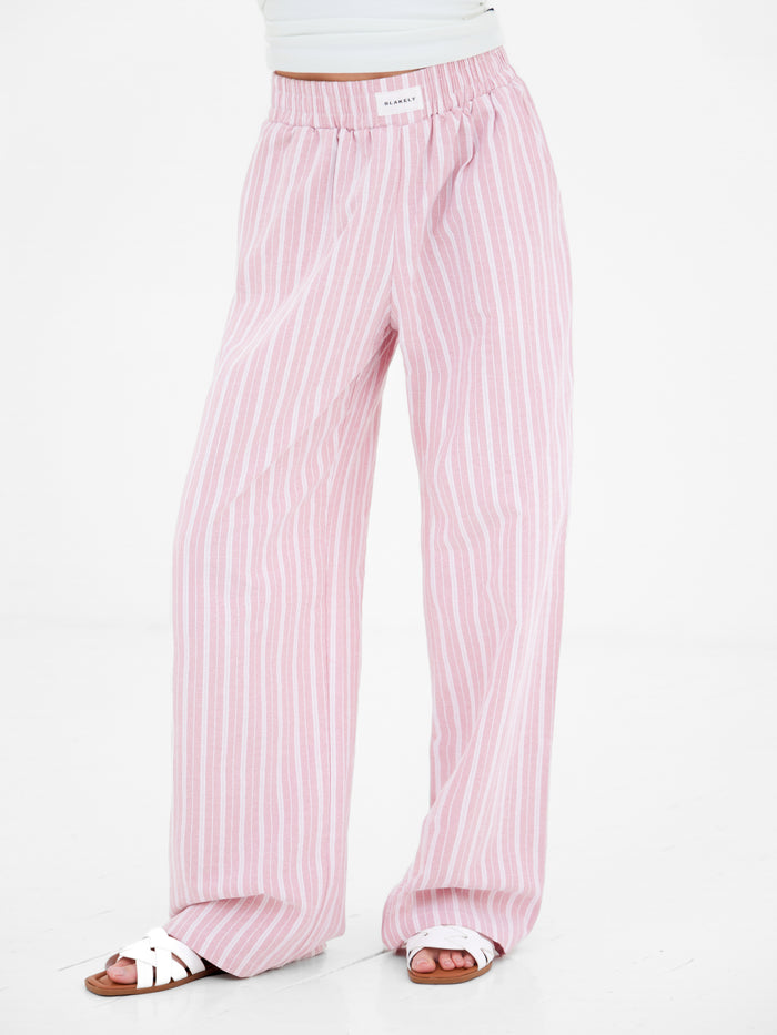 Elena Stripe Trousers - Pink
