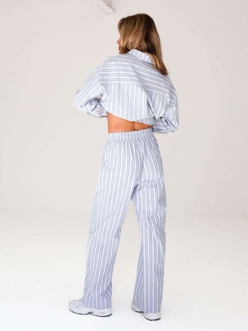 Elena Stripe Trousers - Blue