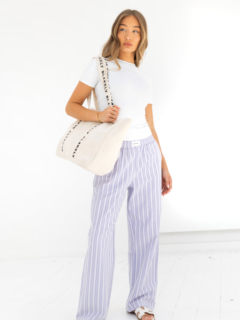 Elena Stripe Trousers - Purple