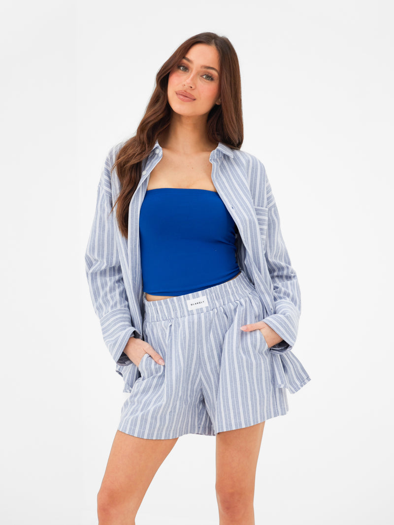 Elena Stripe Shorts - Blau
