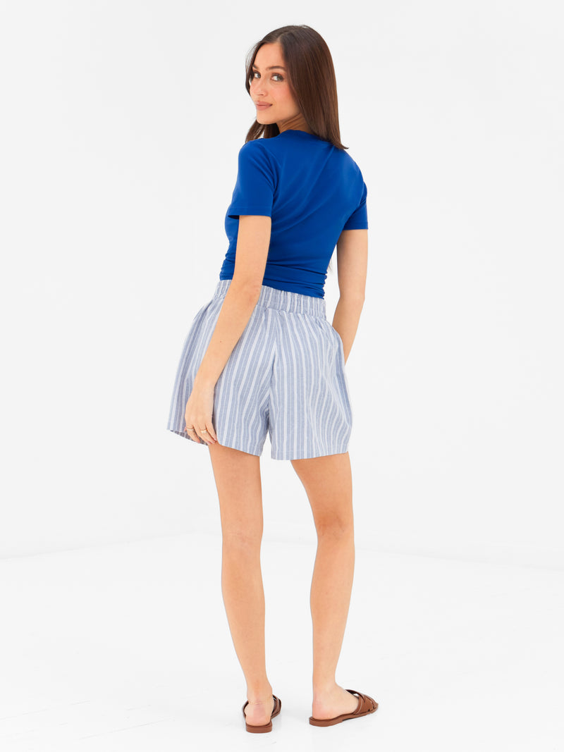 Elena Stripe Shorts - Blau