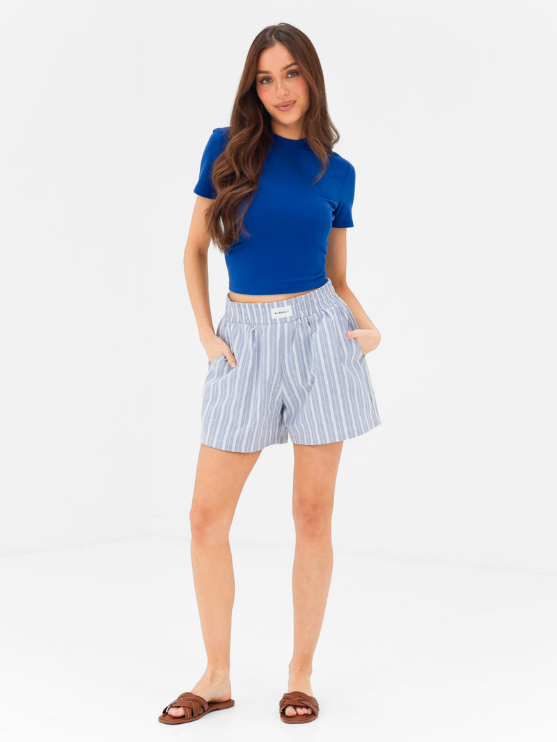 Elena Stripe Shorts - Blau