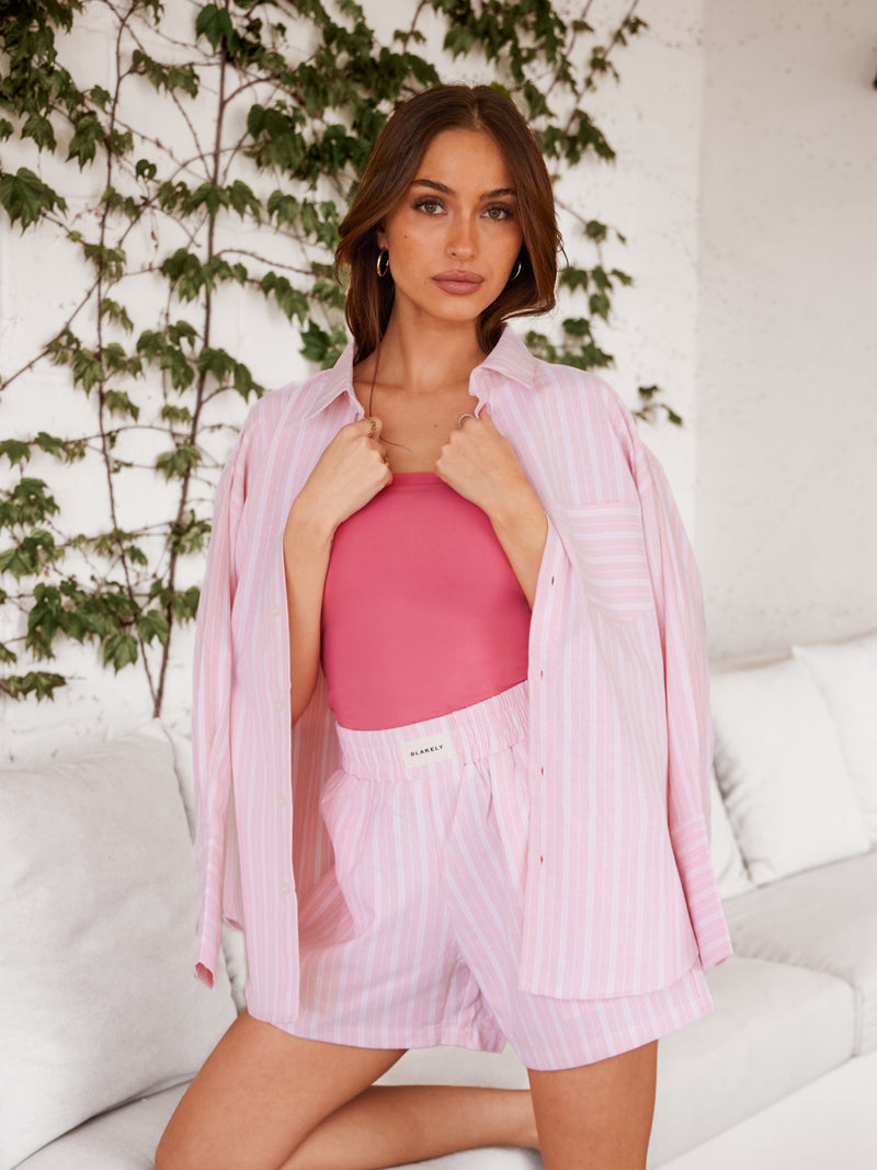 Elena Stripe Shorts - Rosa