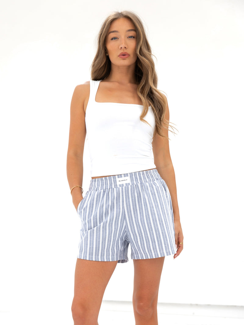 Elena Stripe Shorts - Blau