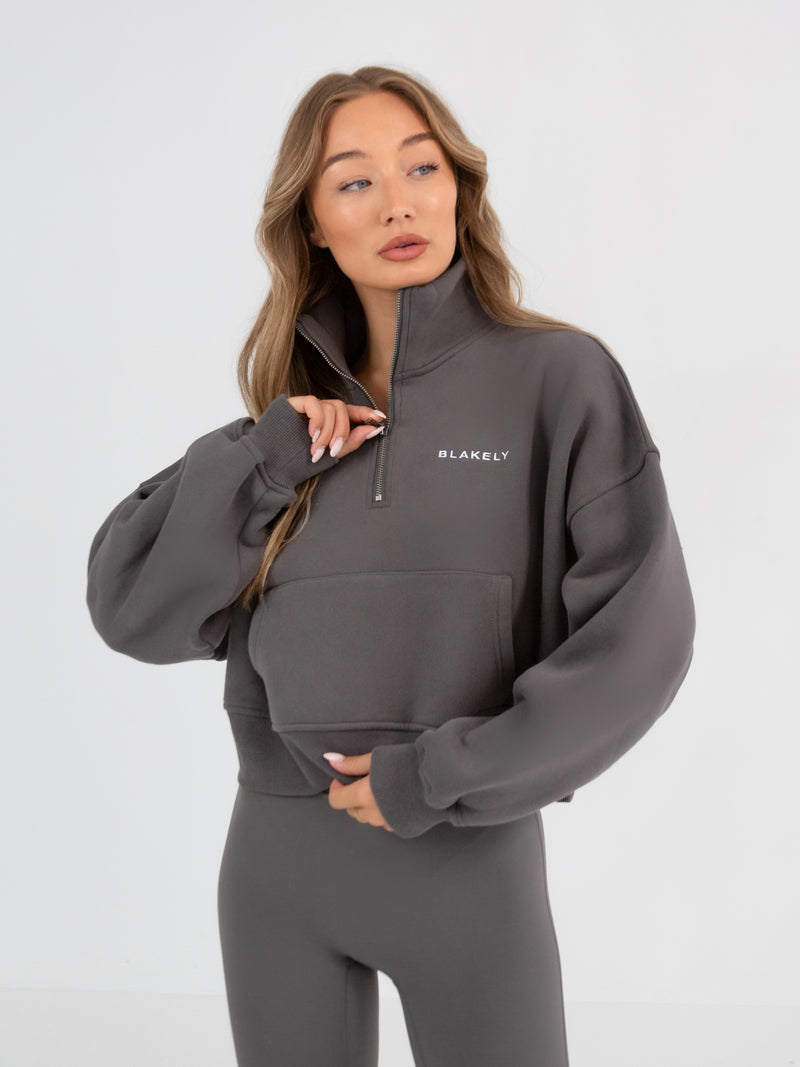 Soho 1/4 Zip Jumper - Charcoal