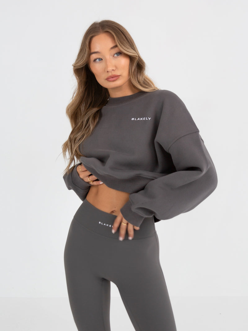 Soho Cropped Jumper - Charcoal