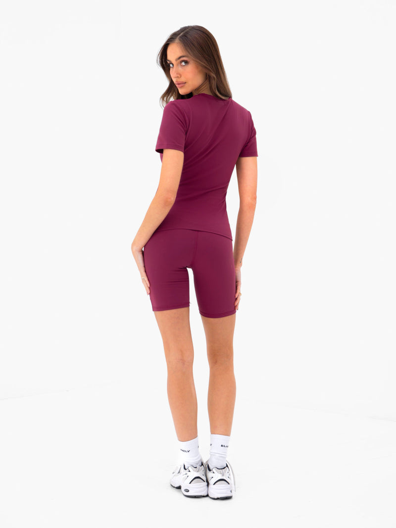 Lucia Baby Tee - Wine Red