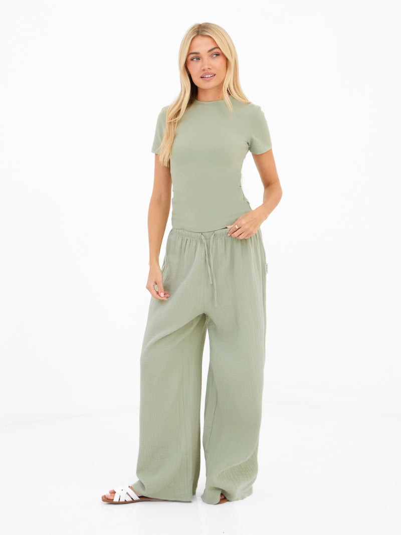 Lucia Baby Tee - Saliegroen