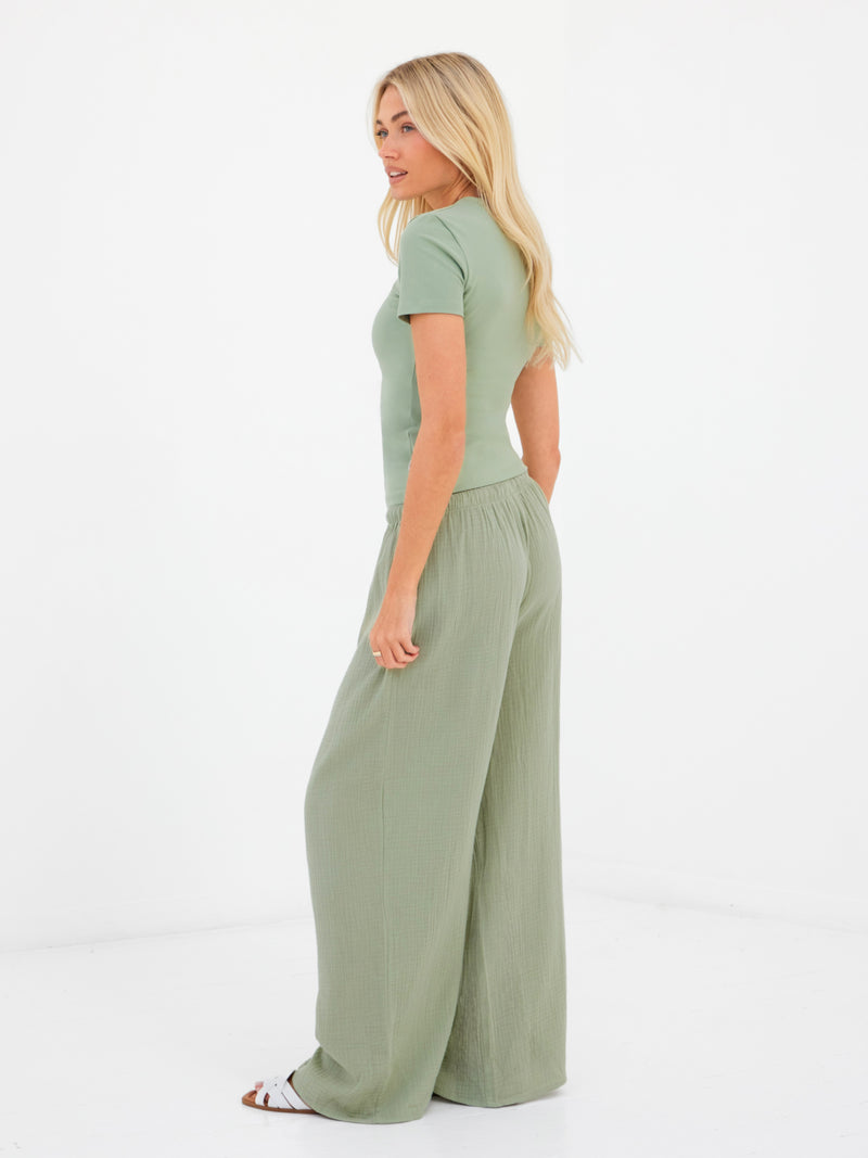 Lucia Baby Tee - Saliegroen