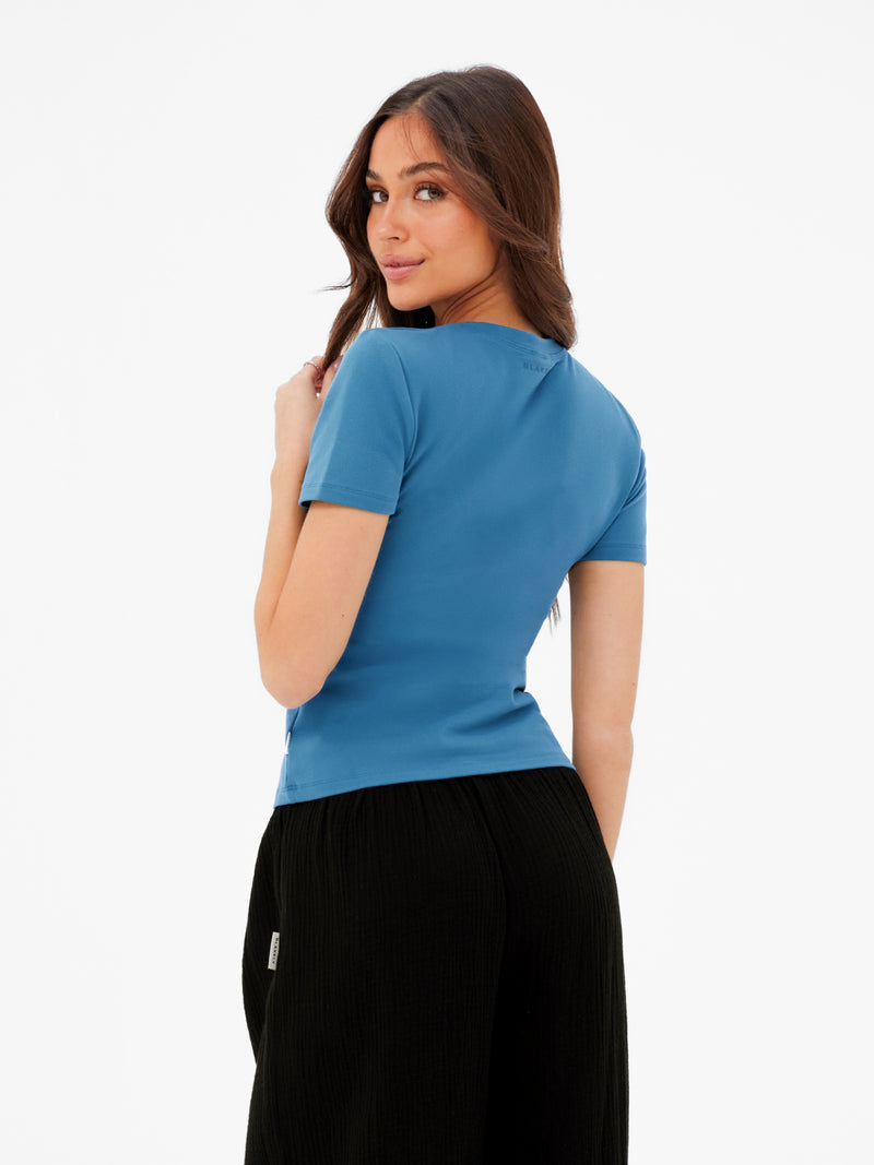 Lucia Baby Tee - Teal Blue