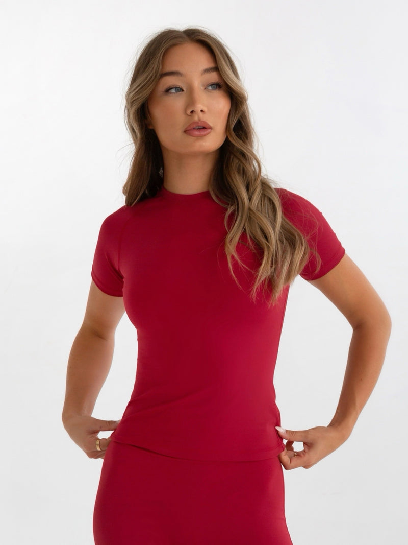 Studio Active T-Shirt - Cherry Red