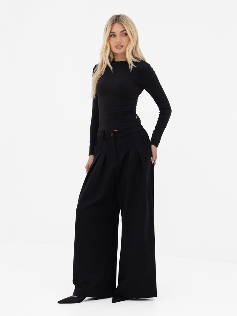 Lucia Long Sleeve Top - Black