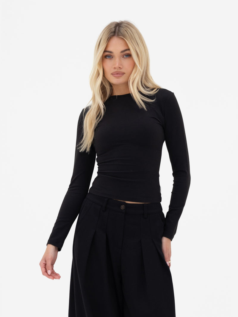 Lucia Long Sleeve Top - Black