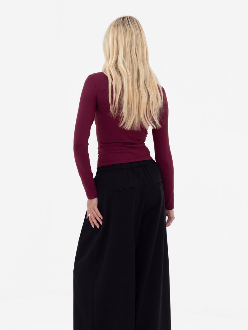 Lucia Long Sleeve Top - Burgund