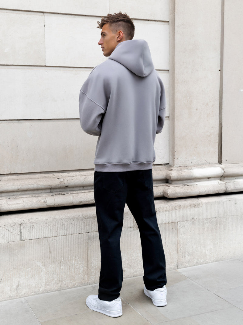 Rhys Relaxed Hoodie - Mittelgrau