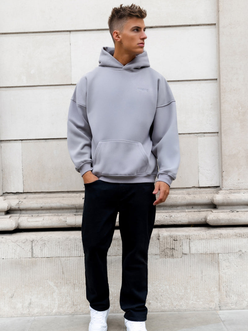 Rhys Relaxed Hoodie - Mittelgrau