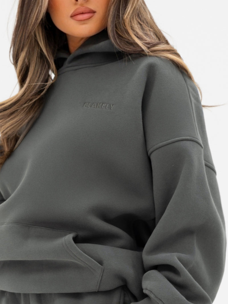 Isla Oversized Hoodie - Khakigrau