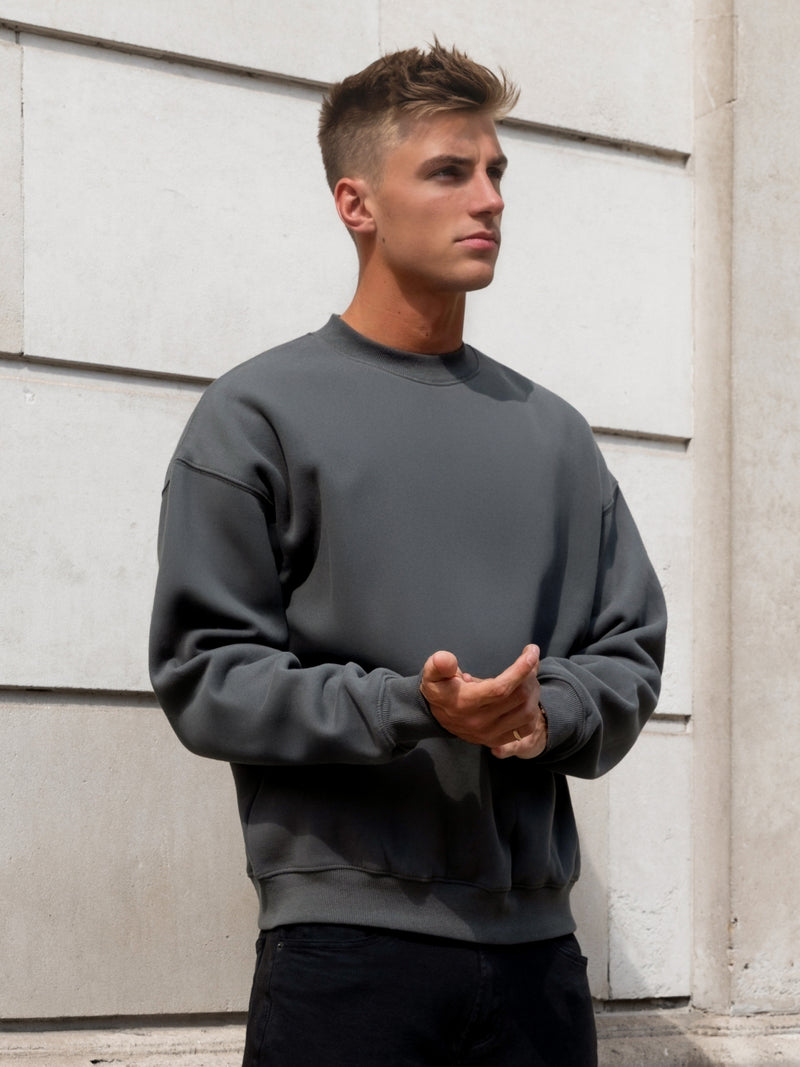 Declan Relaxed Jumper - Khakigrau
